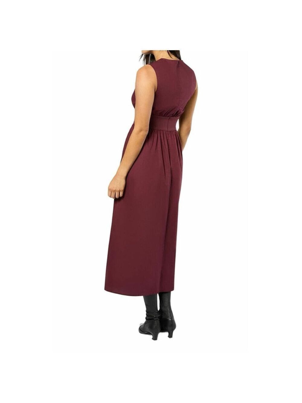 Women's WeWoreWhat Burgundy Keyhole Midi Dress M - Picture 3 of 9